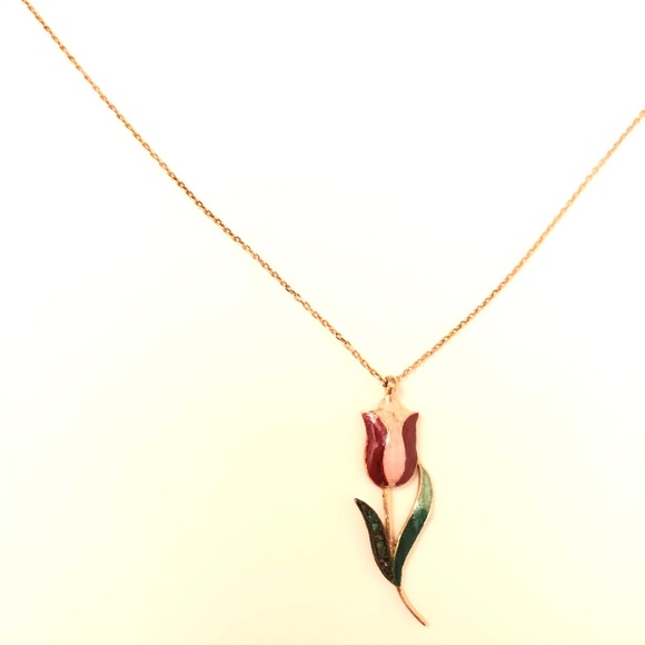 925 Sterling Silver CZ Stone Tulip - Picture 3 of 6